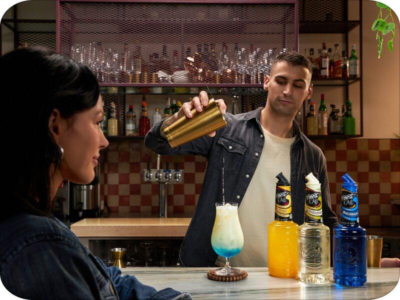 Bartender pouring